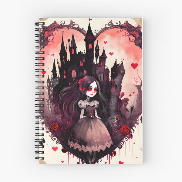 Item preview, Cute Dark  Goth Gothic Princess of Hearts Horror Valentine Watercolor Freaky designed and sold by CGSGraphics.