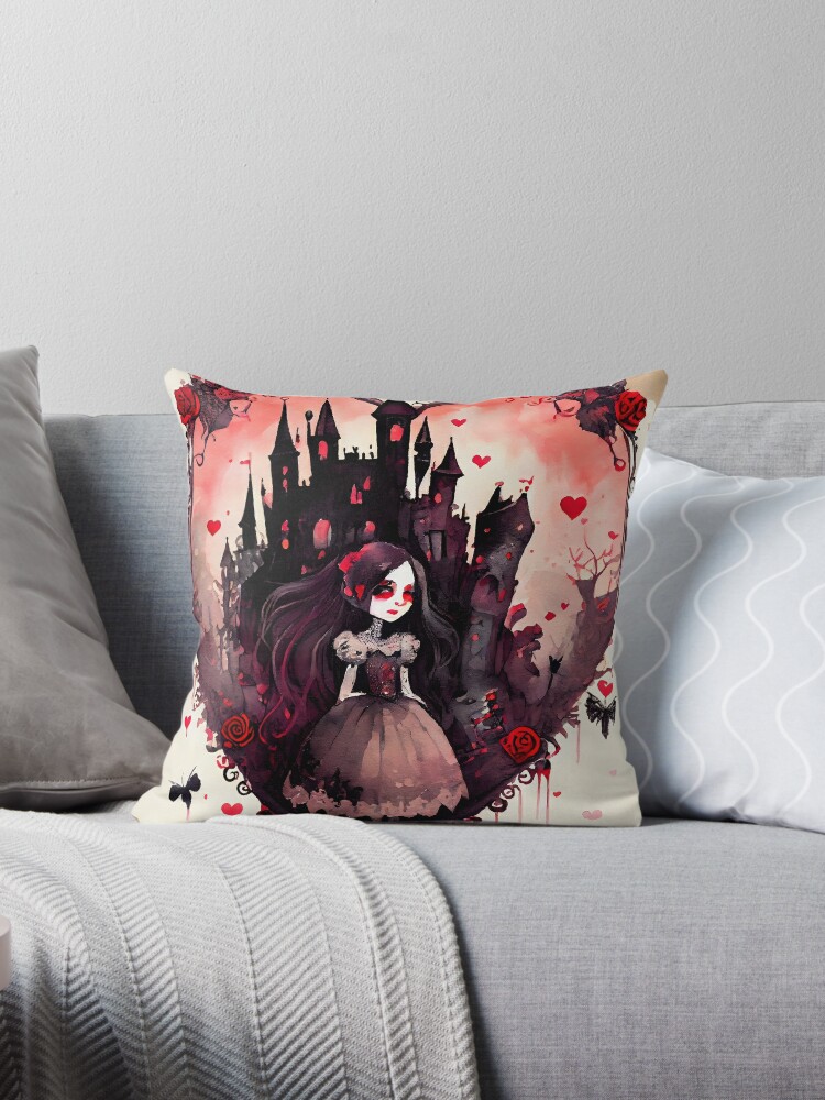 Goth Princess - Throw Pillow