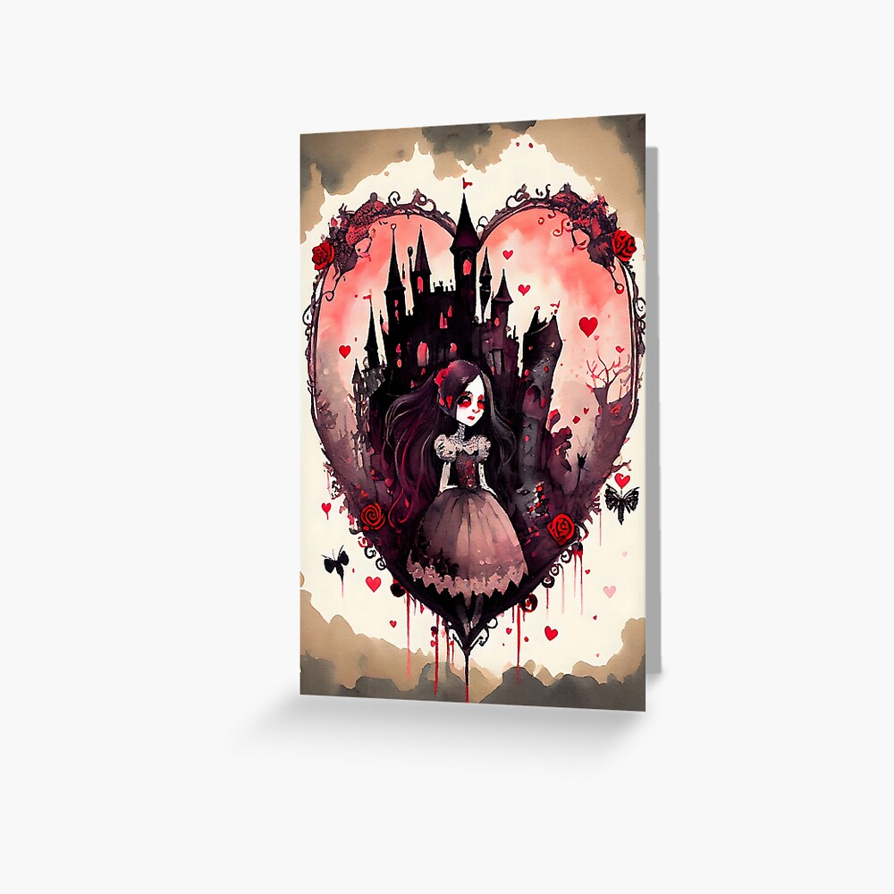 VALENTINE CARD 5X7 Gothic Greeting Card Dark Heart 