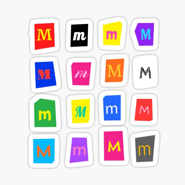 Vista previa del artículo con la obra «Juego de letras M recortadas de revista», diseñado y vendido por Words-Artist.