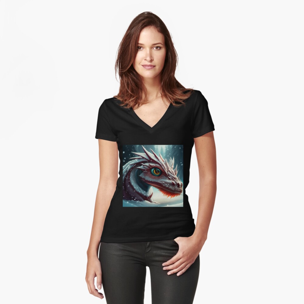 Item preview, Fitted V-Neck T-Shirt designed and sold by dragynrain.