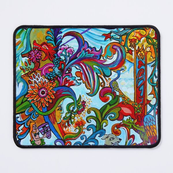 Item preview, Mermaid Floral With Dragons and Crescent Moon designed and sold by Genevieve Esson.