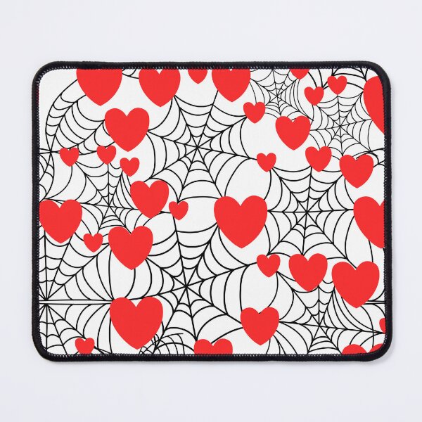 Item preview, Black Spiderwebs and hearts white background large scale designed and sold by Rosefurn.