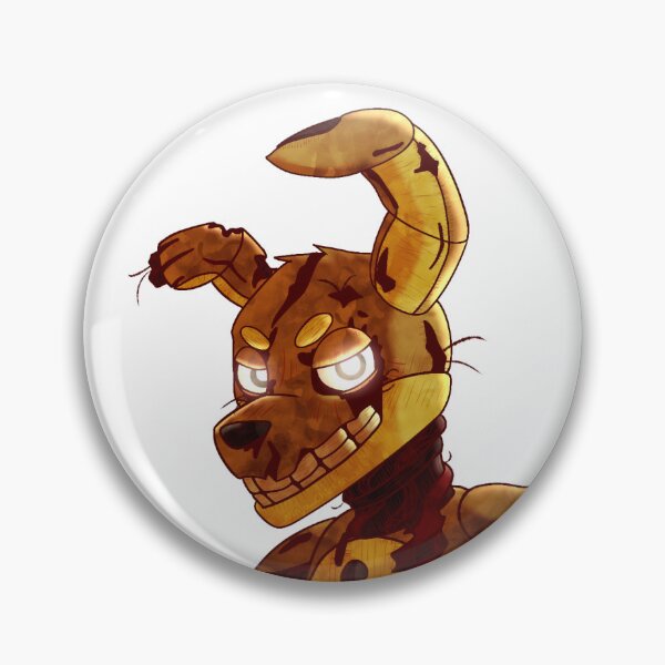 Item preview, Springtrap Fnaf 3 Pin (White) designed and sold by NinjaChickenXD.