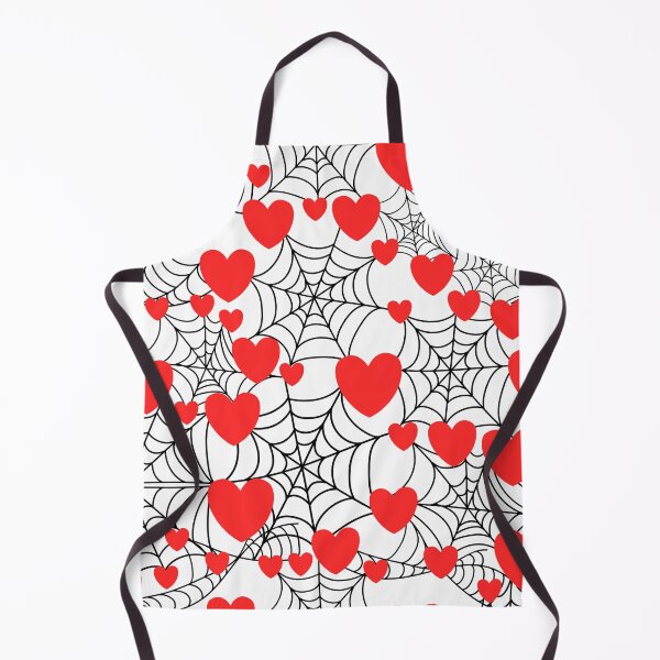 Item preview, Black Spiderwebs and hearts white background large scale designed and sold by Rosefurn.