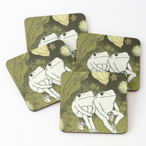 Item preview, Frogs sitting and drinking soda designed and sold by Inaslind.