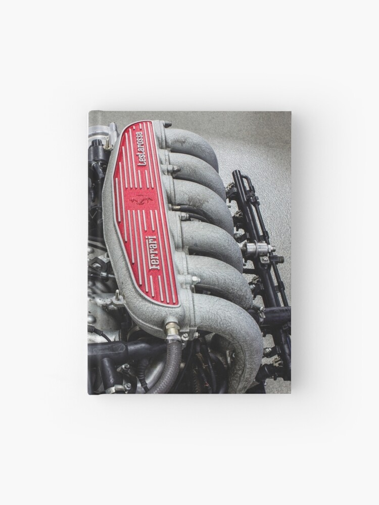 Ferrari Testarossa Flat 12 Engine Hardcover Journal By Scottmcphoto Redbubble