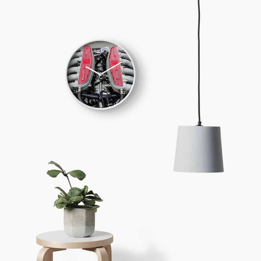 Ferrari Testarossa Flat 12 Engine Clock By Scottmcphoto Redbubble