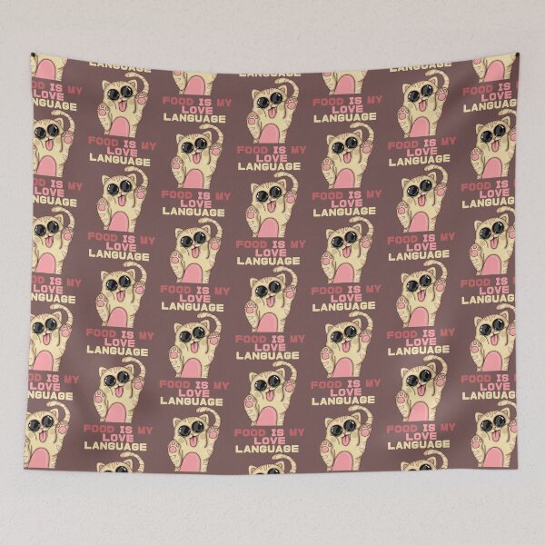 Item preview, FOOD IS MY LOVE LANGUAGE CUTE CAT designed and sold by La Loca.
