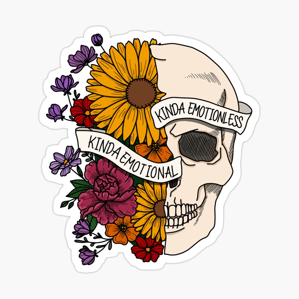 Kinda Emotional Kinda Emotionless Sticker for Sale by Emily Lewis