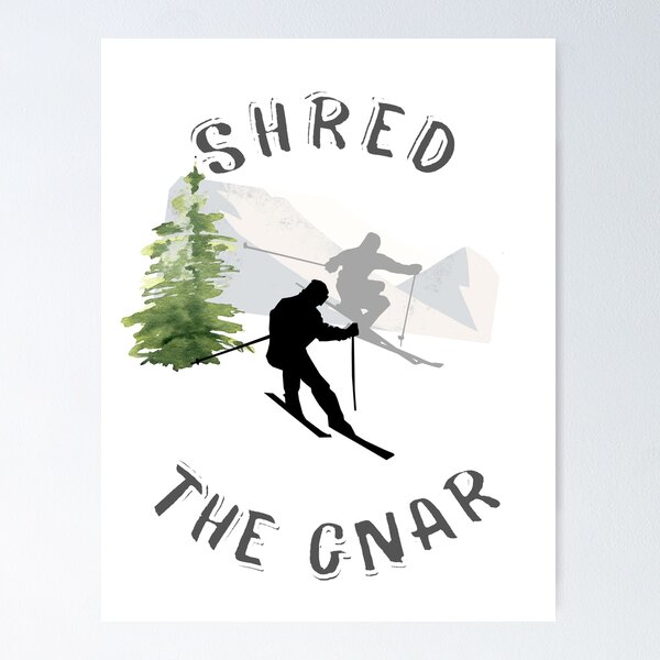 Item preview, Shred The Gnar Skiing Graphic Design T-Shirt designed and sold by Willow65625.