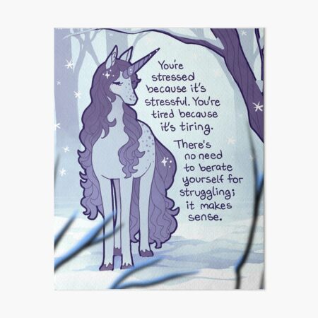 Item preview, "You're Stressed Because it's Stressful" Winter Unicorn designed and sold by thelatestkate.