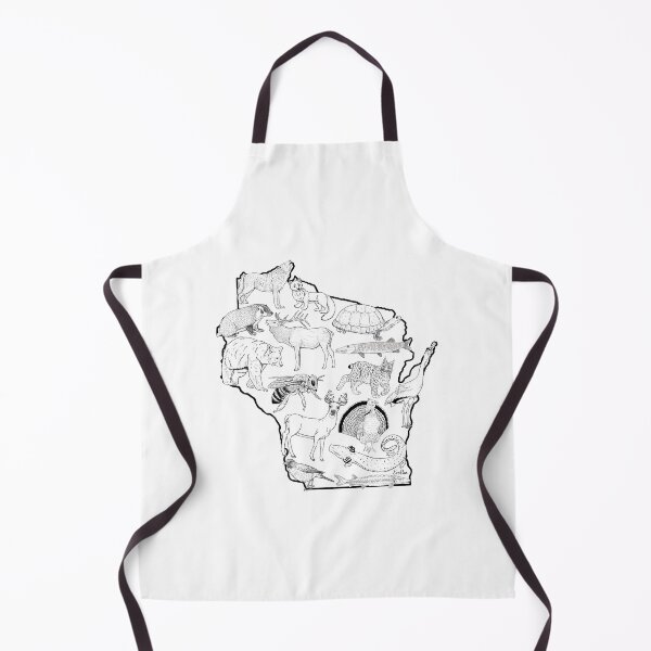 Item preview, Wisconsin Wildlife State Silhouette - Black & White designed and sold by EcoElsa.