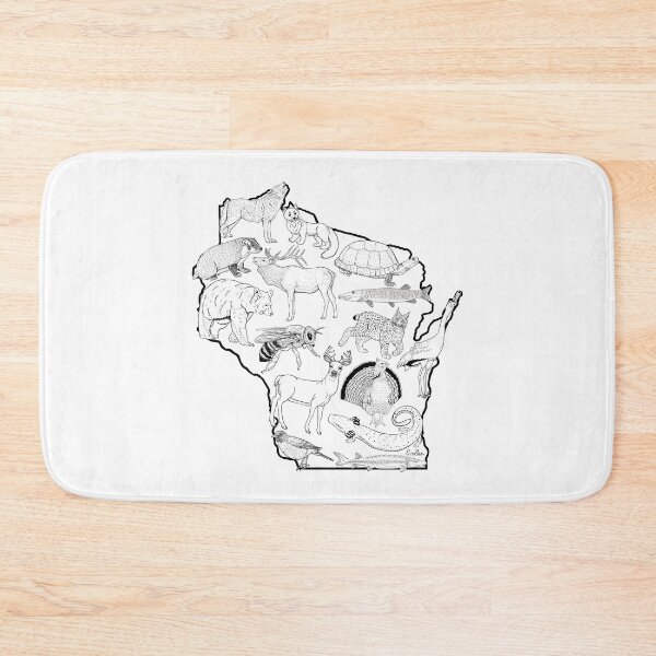 Item preview, Wisconsin Wildlife State Silhouette - Black & White designed and sold by EcoElsa.