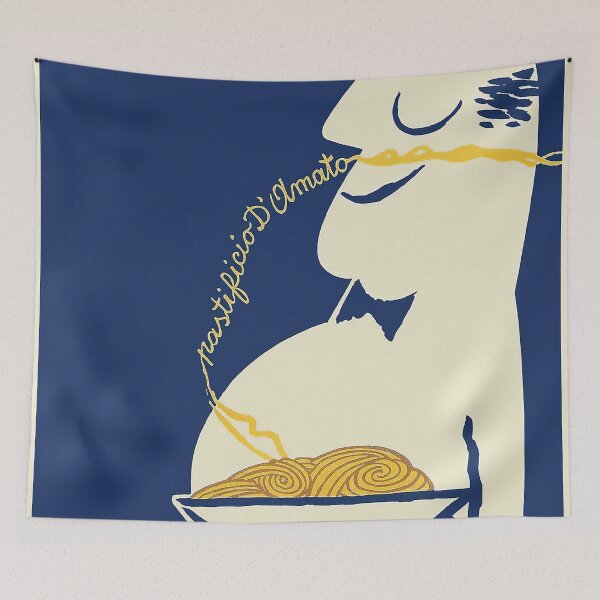 Item preview, Vintage Italian Pasta Poster Whimsical Food Art Italy designed and sold by Glimmersmith.