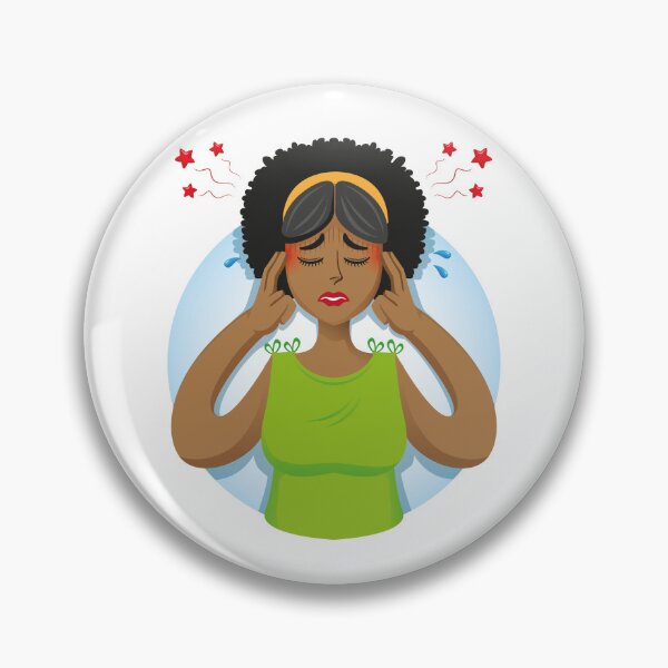 Item preview, Afro-descendant woman person mascot with headache, symptoms. Ideal for informative and institutional related to medicine designed and sold by LucianoCosmo.
