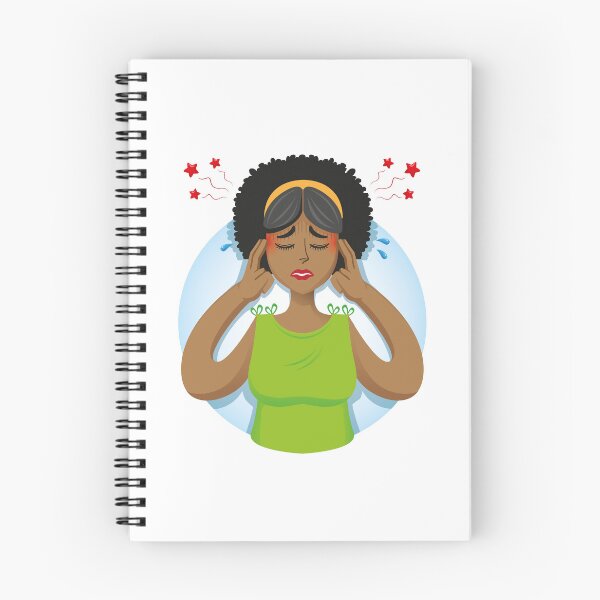 Item preview, Afro-descendant woman person mascot with headache, symptoms. Ideal for informative and institutional related to medicine designed and sold by LucianoCosmo.