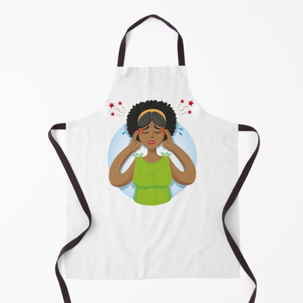 Item preview, Afro-descendant woman person mascot with headache, symptoms. Ideal for informative and institutional related to medicine designed and sold by LucianoCosmo.
