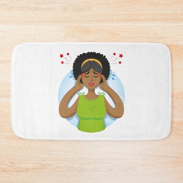 Item preview, Afro-descendant woman person mascot with headache, symptoms. Ideal for informative and institutional related to medicine designed and sold by LucianoCosmo.