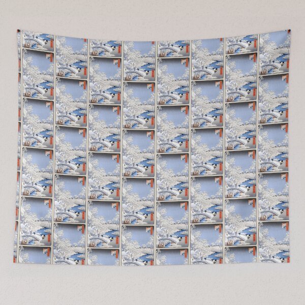 Item preview, Meguro Drum Bridge and Sunset Hill, No. 111 from One Hundred Famous Views of Edo Utagawa Hiroshige (Ando) designed and sold by TeeARTHY.