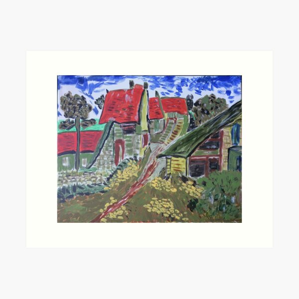 Item preview, Village Street in Auvers, Van Gogh art reproduction designed and sold by naturematters.