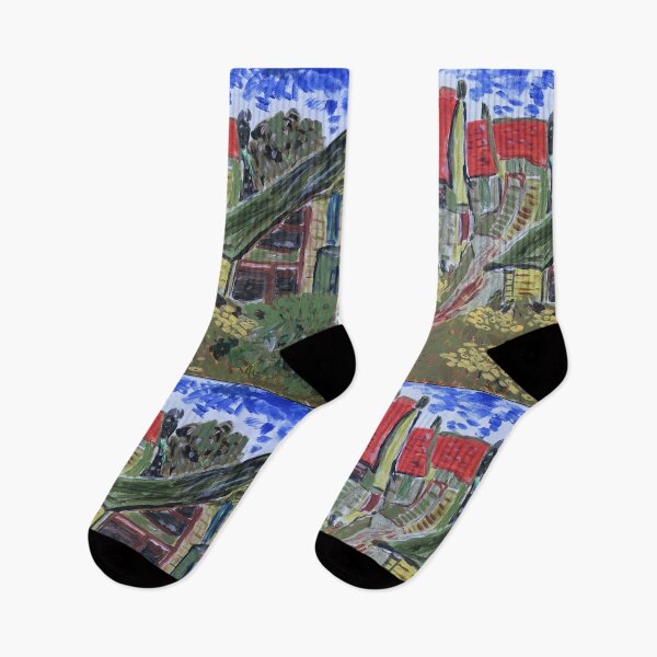 Item preview, Village Street in Auvers, Van Gogh art reproduction designed and sold by naturematters.