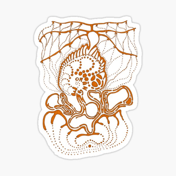Octopus Orange Sticker