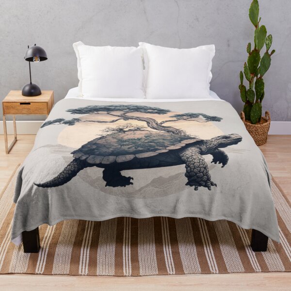 Item preview, ukiyo-e Style Japanese Turtle with Bonsai Tree designed and sold by Sabot119.