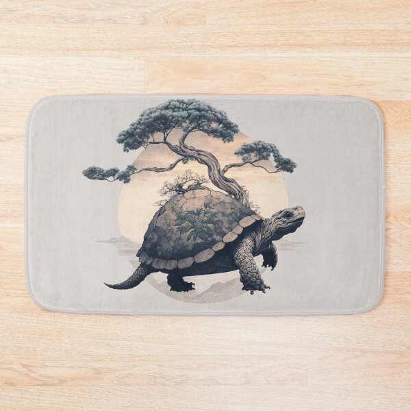 Item preview, ukiyo-e Style Japanese Turtle with Bonsai Tree designed and sold by Sabot119.