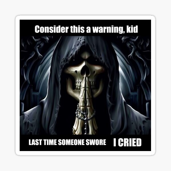 Skeleton Meme Warning Sticker For Sale By Sirjager Redbubble