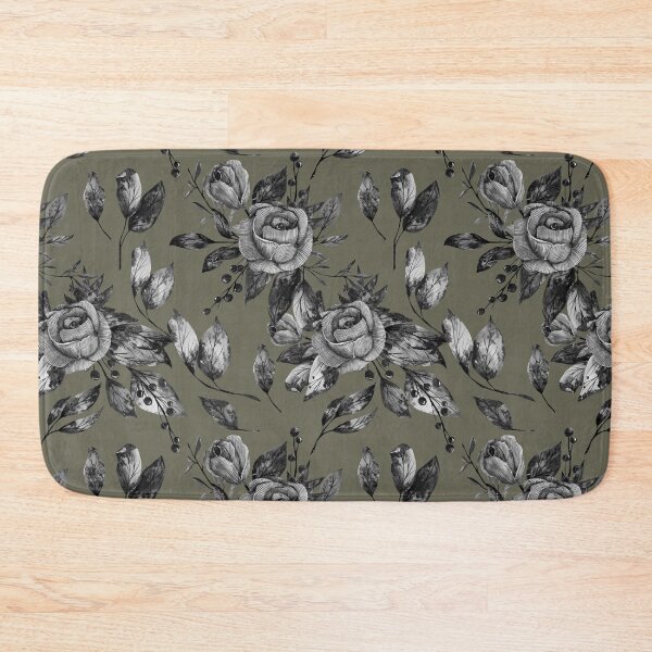 Item preview, Black boho floral repeating pattern designed and sold by pinkyfish1010.