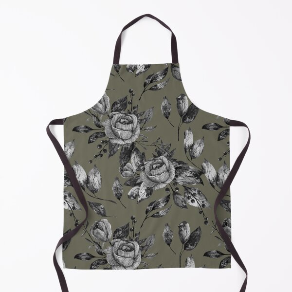 Item preview, Black boho floral repeating pattern designed and sold by pinkyfish1010.