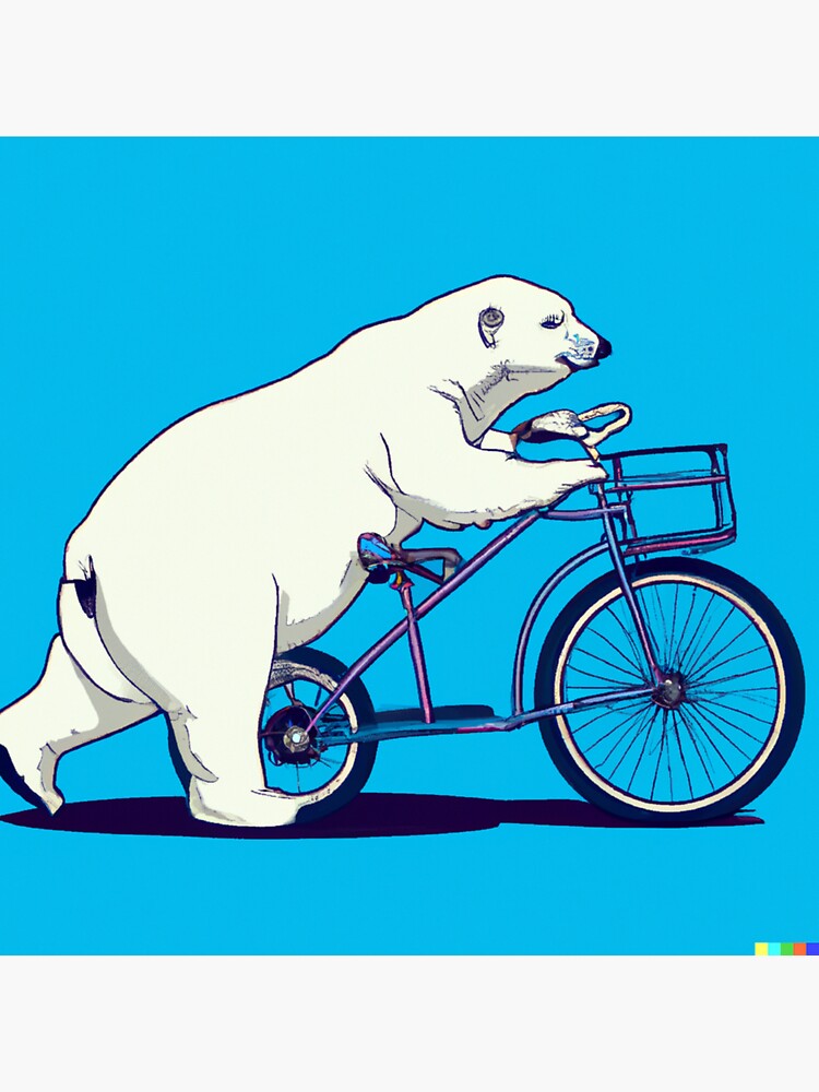 "Polar Bear Riding a Tricycle" Sticker for Sale by brodiekristen Redbubble