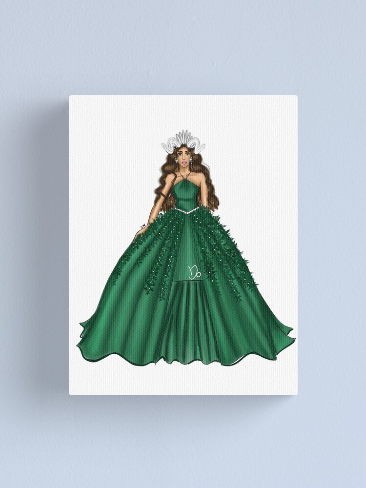 Female Capricorn Goddess Fashion Illustration In Green Gown" Canvas Print for Sale by SMillustrations | Redbubble Female Capricorn Goddess Fashion Illustration In Green Gown" Canvas Print for Sale by SMillustrations | Redbubble
