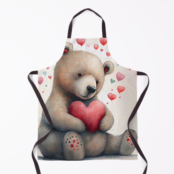 Item preview, Cute Valentine Bear with Hearts Watercolor Design designed and sold by CGSGraphics.