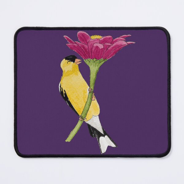 Item preview, Happy Goldfinch Bird Flower Snack Dark designed and sold by Nicky Rollings.