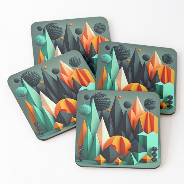 Item preview, Contemporary Cubism: A Unique Artwork with Geometric Forms designed and sold by Colourpixels.