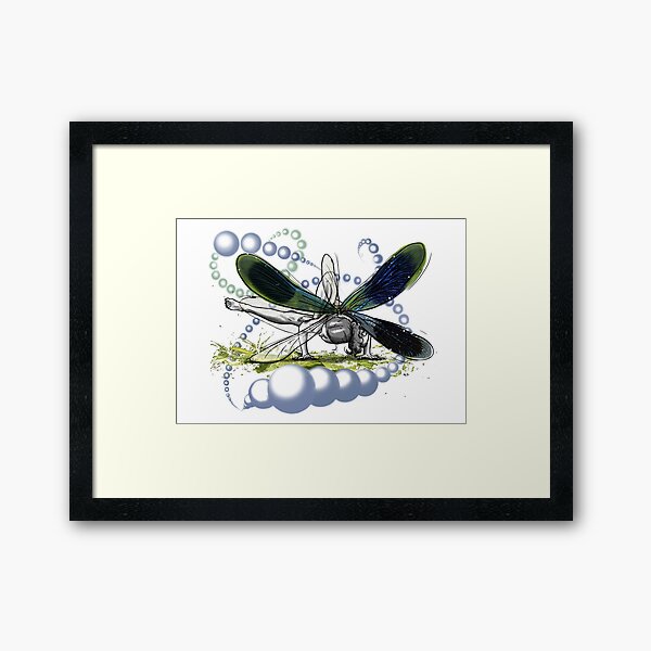 Dragonfly Yoga Pose (or: Breakdancing Fairy) Framed Art Print