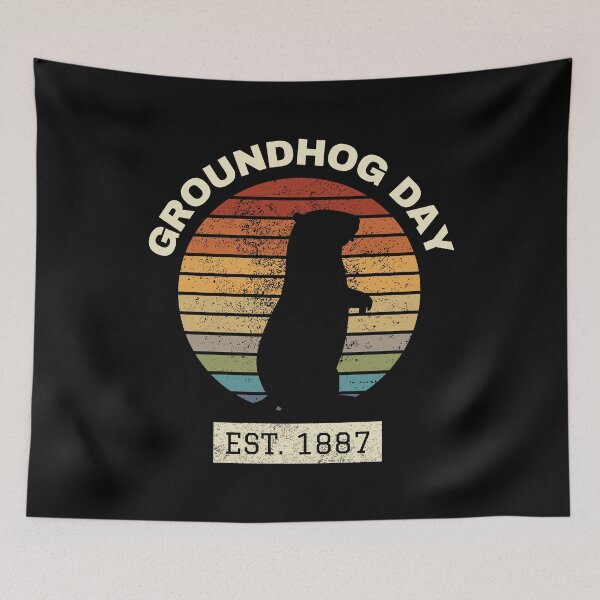 Item preview, Groundhog Day Retro Sunset designed and sold by Eccentric-Shop.