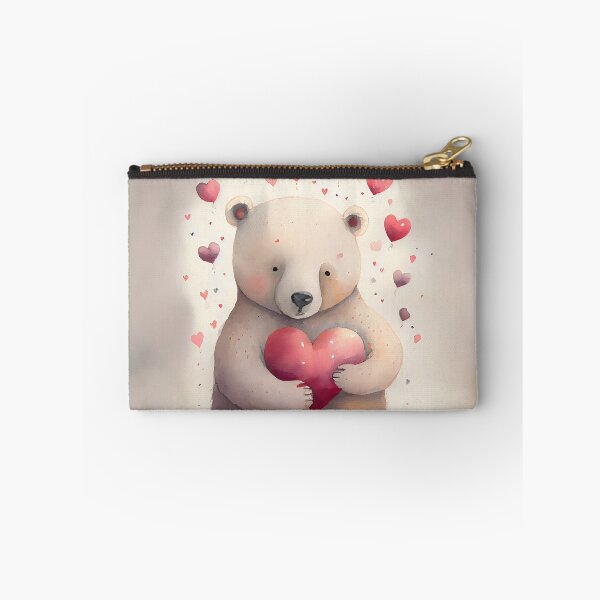 Item preview, Cute Watercolor Valentine Bear with Hearts  designed and sold by CGSGraphics.