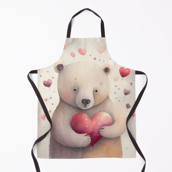 Item preview, Cute Watercolor Valentine Bear with Hearts designed and sold by CGSGraphics.