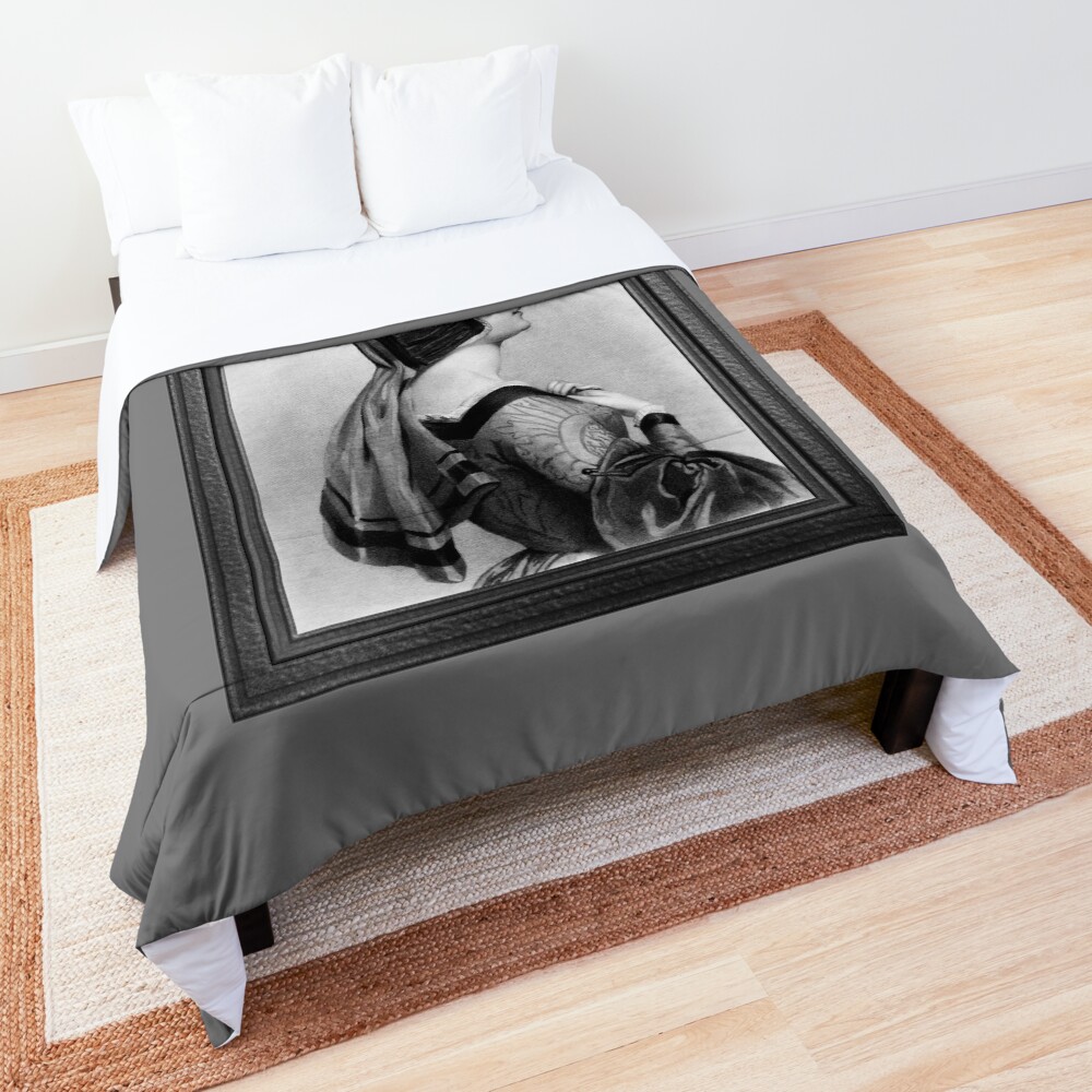 Elizabeth Woodville Portrait Engraving Old Masters Classical Fine Art Reproduction Comforter