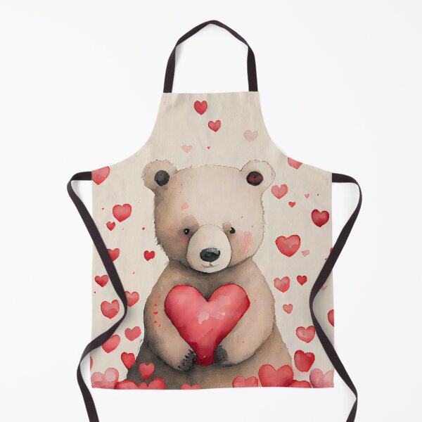 Item preview, Cute Valentine Bear with Hearts Watercolor Design designed and sold by CGSGraphics.