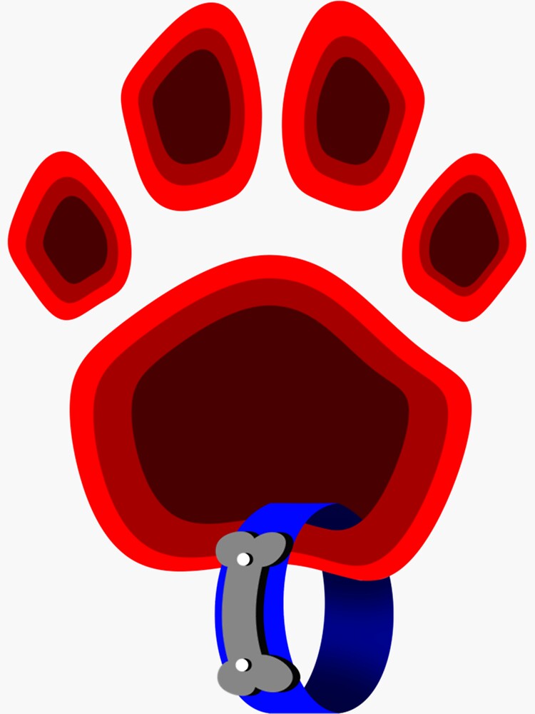 dog-footprint-with-collar-sticker-for-sale-by-classybaby-redbubble