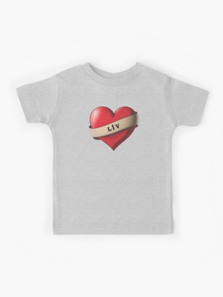 Lív - Lovely Red Heart With a Ribbon - Lv - T-Shirt