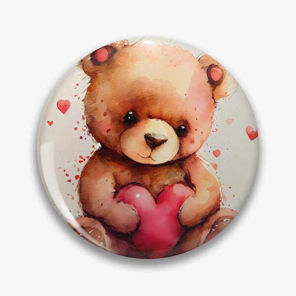 Item preview, Adorable Cute Valentine Bear with Hearts Watercolor Design designed and sold by CGSGraphics.