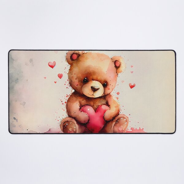 Item preview, Adorable Cute Valentine Bear with Hearts Watercolor Design designed and sold by CGSGraphics.
