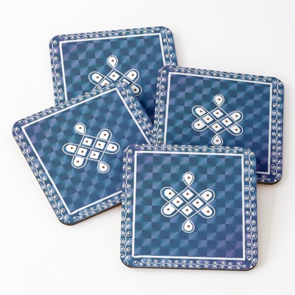Item preview, Dot kolam/muggu/sikku kolam - Holographic tile designed and sold by ShreecreatE.