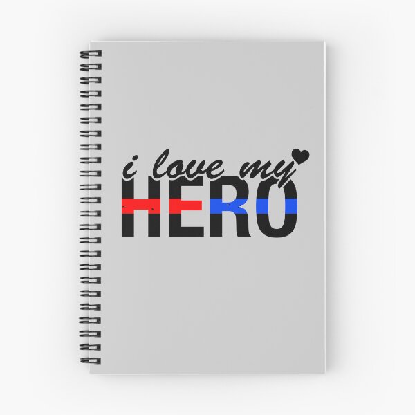 Item preview, Police Officer Firefighter Thin Red Line Thin Blue Line I Love My Hero designed and sold by bluelinegear.