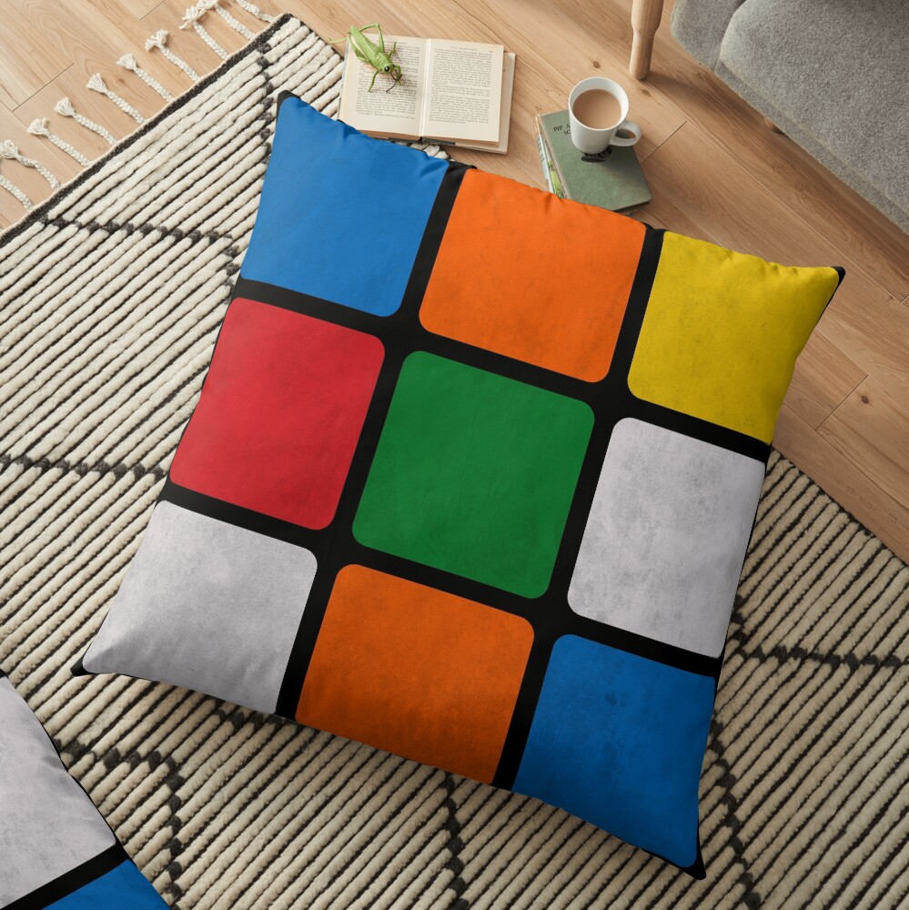 Rubik S Cube Floor Pillow By Dafnest Redbubble